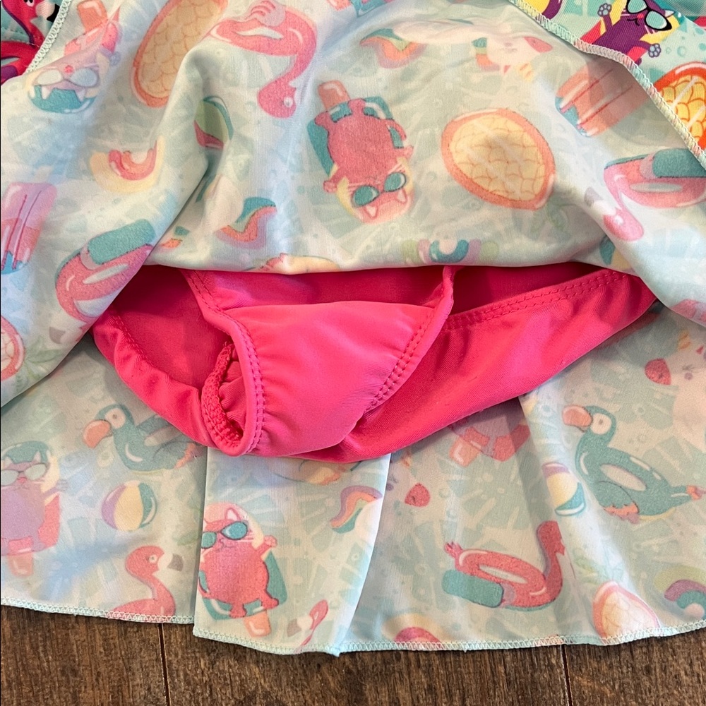 Vibrant Pink Car Kids Swim Bikini Set - Picture 5 of 9